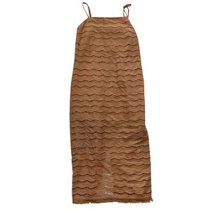 NWT Walter Baker Camel Square Neckline Midi Length Dress Size 8